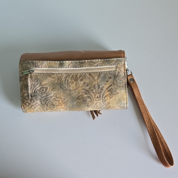 Boho-Western Tan and Brown Women's Clutch - Picture 3 of 9